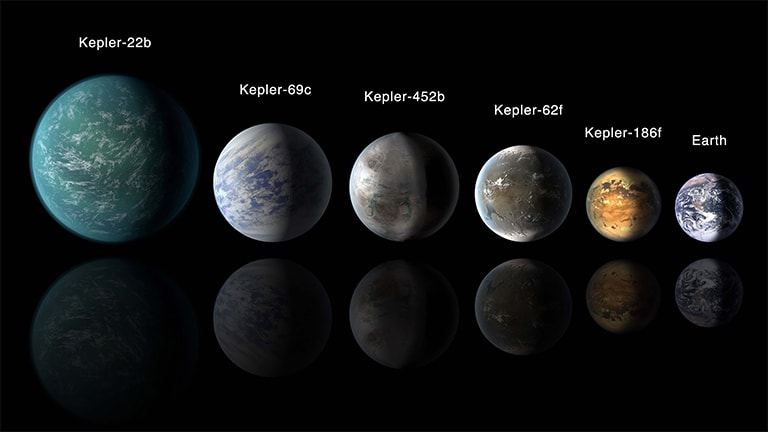 Artist’s conception of a habitable-zone planets identified by the Kepler satellite.