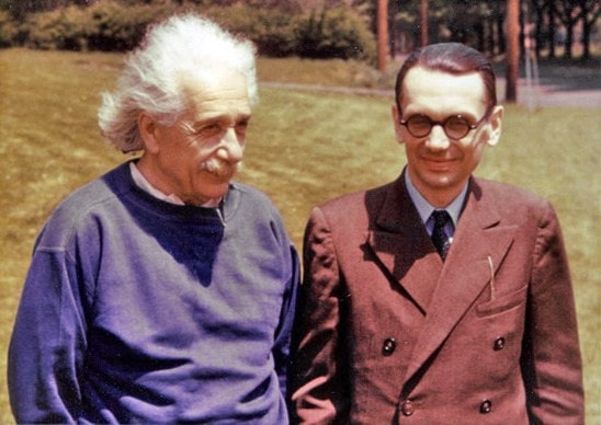 Einstein and Gödel both worked at the Institute for Advanced Study. Near the end of his life, Einstein confided to Oskar Morgenstern that his "own work no longer meant much, that he came to the Institute merely to have the privilege of walking home with Gödel."